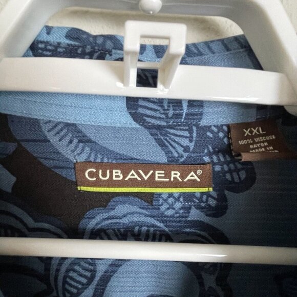 Cubavera Men's size XXL Blue Paisley Short Sleeve Shirt - Picture 4 of 6